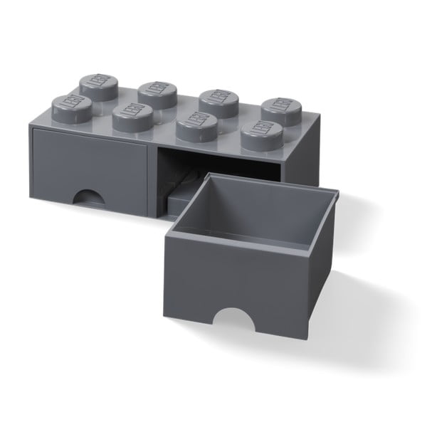 Detský tmavosivý úložný box s 2 zásuvkami LEGO®-image-2