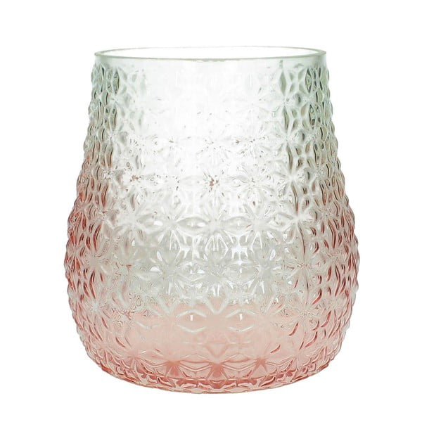 Ružovobiela sklenená váza HF Living, výška 23 cm