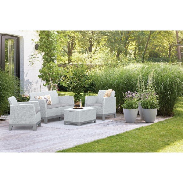 Svetlosivá záhradná lounge súprava pre 4 osoby Scandi Forma – Keter-image-1