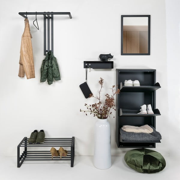 Čierny kovový nástenný vešiak 65 cm Senza – Spinder Design-image-2