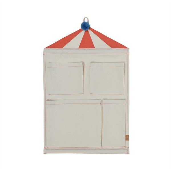 Krémovobiely látkový závesný organizér 40x1x60 cm Circus – OYOY Mini