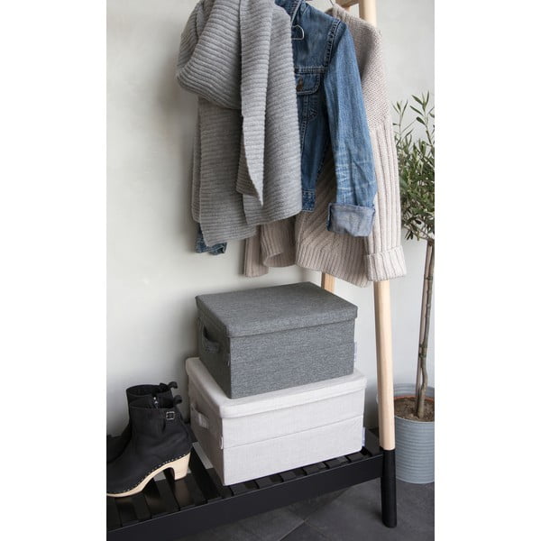 Béžový látkový úložný box s vekom 40x30x22 cm Soft Storage – Bigso-image-1