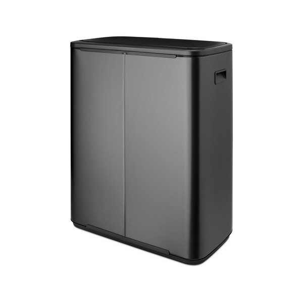 Tmavosivý dotykový oceľový odpadkový kôš na triedený odpad 60 l Bo Touch Bin – Brabantia-image-3