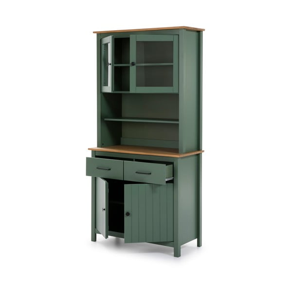 Zelená vitrína z borovicového dreva 90x180 cm Miranda – Marckeric-image-3
