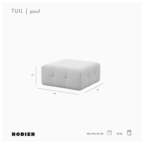 Sivá zamatová podnožka Tuil – Rodier-image-4