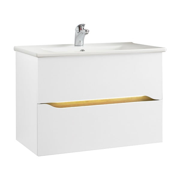 Biela nízka závesná skrinka bez umývadla 72x51 cm Set 857 – Pelipal-image-2