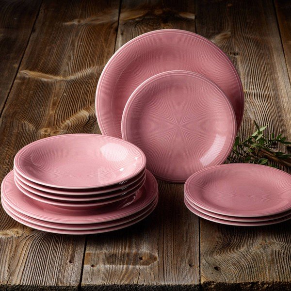 12-dielna ružová porcelánová sada riadu Like by Villeroy & Boch Group-image-1