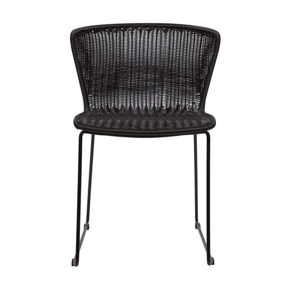 Čierne z umelého ratanu záhradné stoličky v súprave 2 ks Wings – WOOOD-image-3