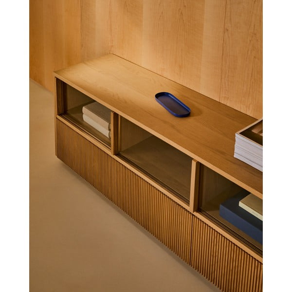 TV stolík v dekore duba v prírodnej farbe 200x54x40 cm Helvine – Kave Home-image-4