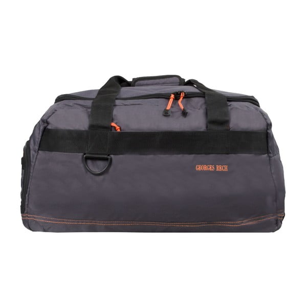 Sivá cestovná taška s oranžovými detailmi Unanyme Georges Rech, 55 l