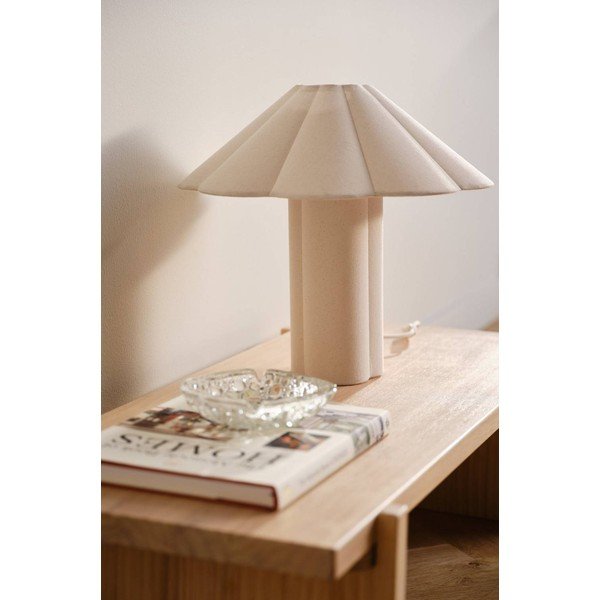 Krémovobiela ľanová stolová lampa (výška  38 cm) Gerd – Jotex-image-2