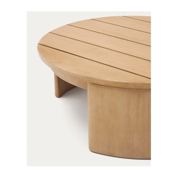 Okrúhly záhradný odkladací stolík z eukalyptového dreva ø 90 cm Xoriguer – Kave Home-image-2