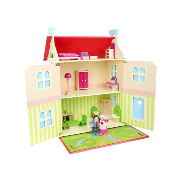 Drevený domček s odnímateľnou strechou pre bábiky Legler Doll