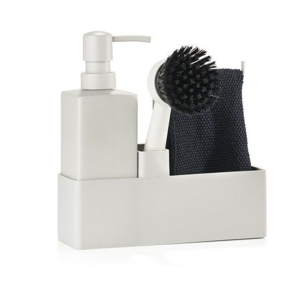 Svetlosivý plastový/silikónový stojan na umývacie prostriedky Singles – Zone