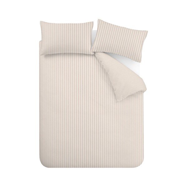 Béžové obliečky na jednolôžko 135x200 cm Epping Textured Stripe – Catherine Lansfield