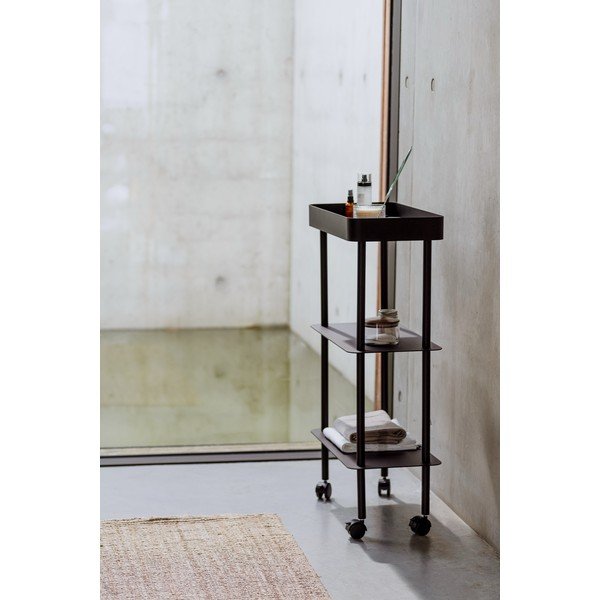 Béžový kovový pojazdný regál 60x97x30 cm Nolle – noo.ma-image-4