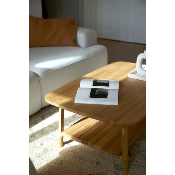 Konferenčný stolík z dubového dreva v prírodnej farbe 60x100 cm Twig – The Beds-image-2