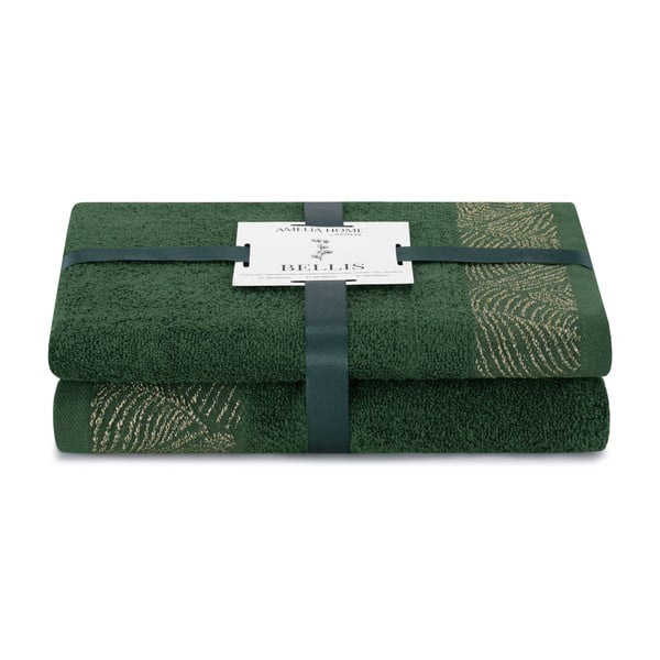 Zelené froté bavlnené uteráky a osušky v súprave 2 ks Bellis – AmeliaHome