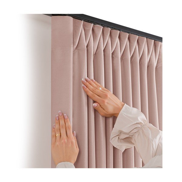 Svetloružový zamatový dimout záves 200x250 cm Velto – Filumi-image-2