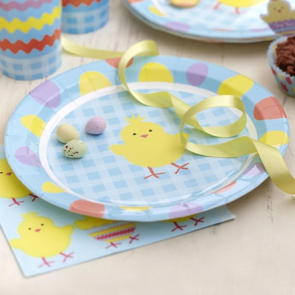 Sada 8 papierových tanierov Neviti Easter Chick
