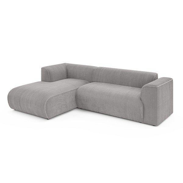 Svetlosivá menčestrová rohová pohovka (ľavý roh/s leňoškou) Merid  – Ropez-image-2