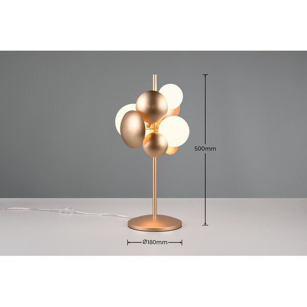 Stolová lampa so skleneným tienidlom v zlato-bielej farbe (výška 50 cm) Bubble – Trio Select-image-4
