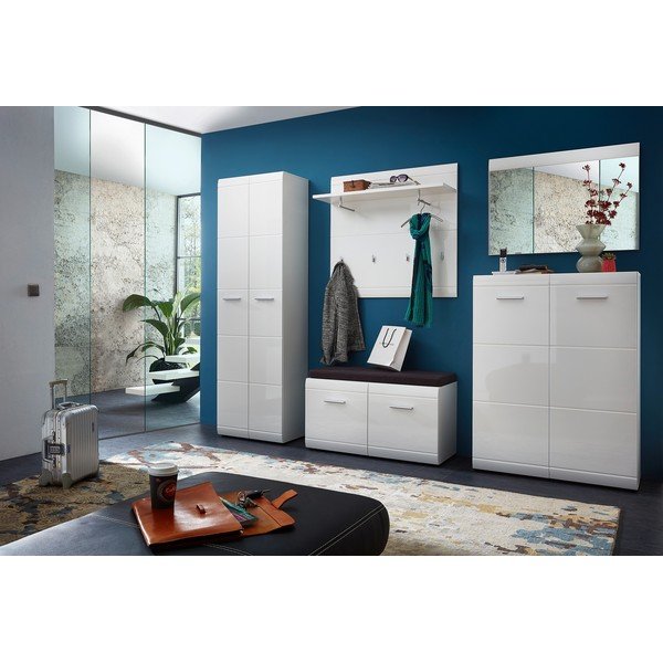 Biely nástenný vešiak s poličkou Adana - Germania-image-1