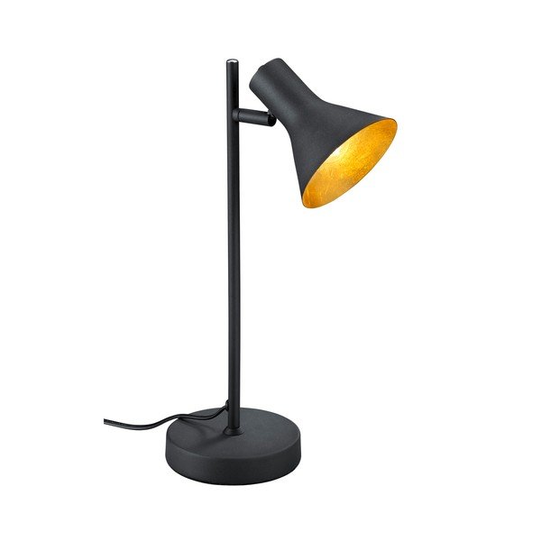 Čierna kovová stolová lampa s kovovým tienidlom (výška  39 cm) Nina – Reality