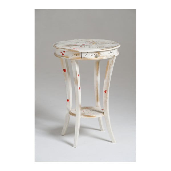 Biely drevený odkladací stolík Castagnetti Renoir