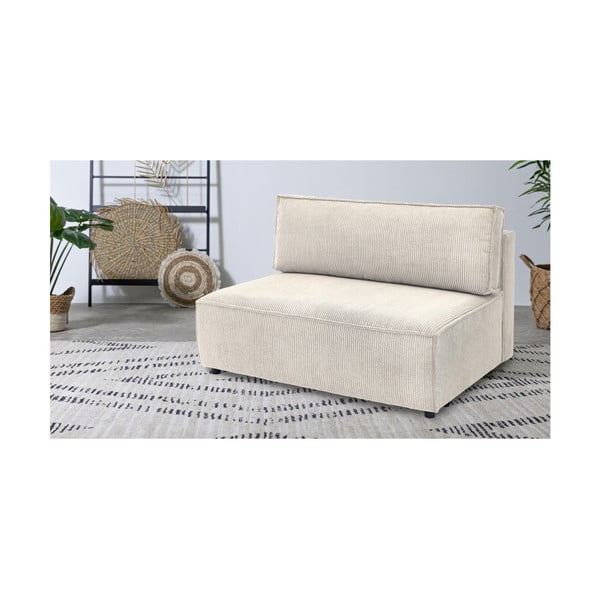 Krémovobiely menčestrový modul pohovky (stredový diel) Nihad modular – Bobochic Paris-image-1