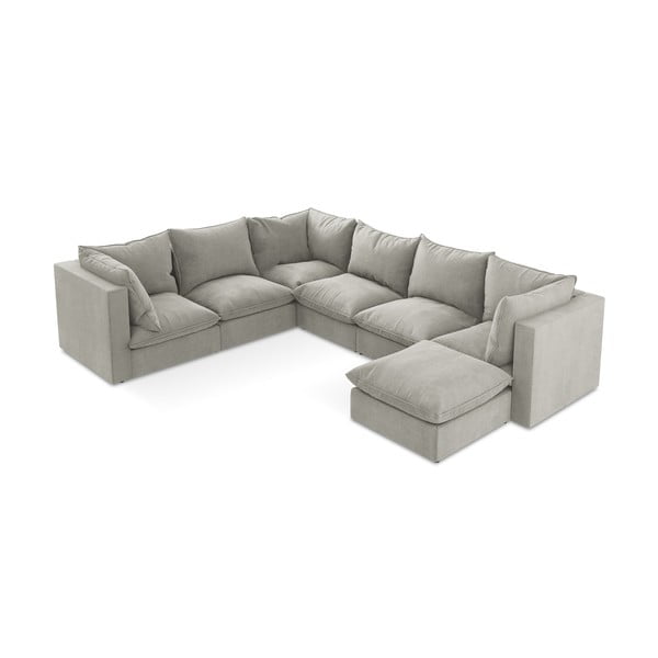 Svetlosivá rohová pohovka (ľavý roh/do tvaru "U") Manao – Makamii-image-1