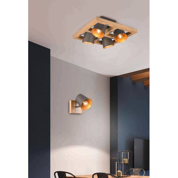 Bodové svietidlo v tmavo sivo-prírodnej farbe Bell – Trio-image-1