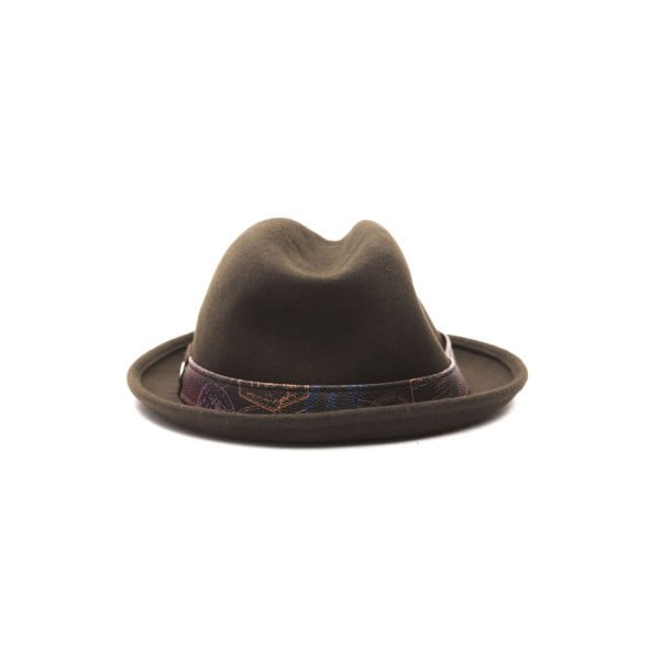 Tmavohnedý kožený pánsky klobouk Alviero Martini Sarudo