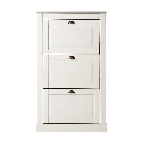 Biela výklopná skrinka na topánky  z borovicového dreva Toby – Støraa-image-2