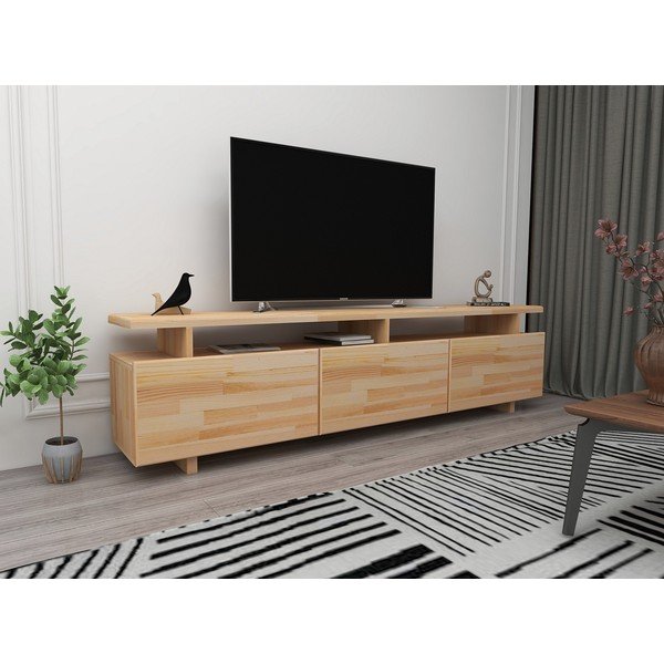 TV stolík z borovicového dreva v prírodnej farbe 174x52 cm Natural - Kalune Design-image-1