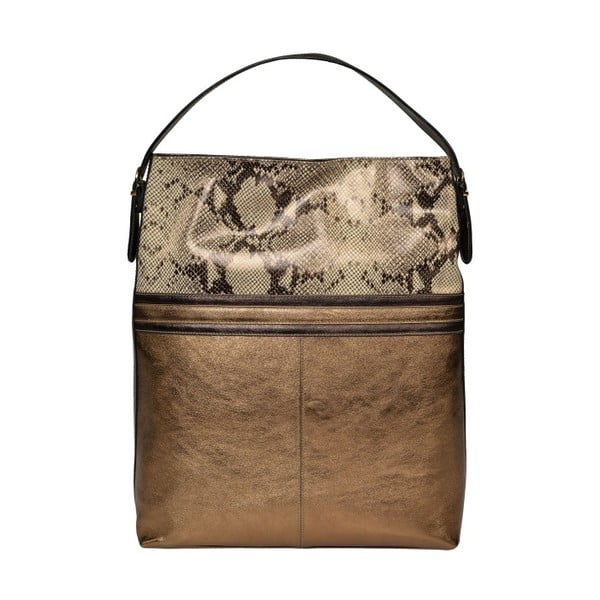 Hnedá kožená kabelka Carla Ferreri Prive Collection Shorro
