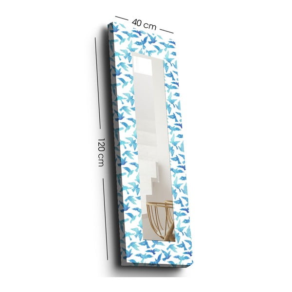 Nástenné zrkadlo s dreveným rámom 40x120 cm – Wallity-image-4