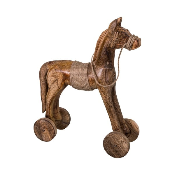 Dekoratívna drevená socha koňa Antic Line Cheval, výška 31 cm