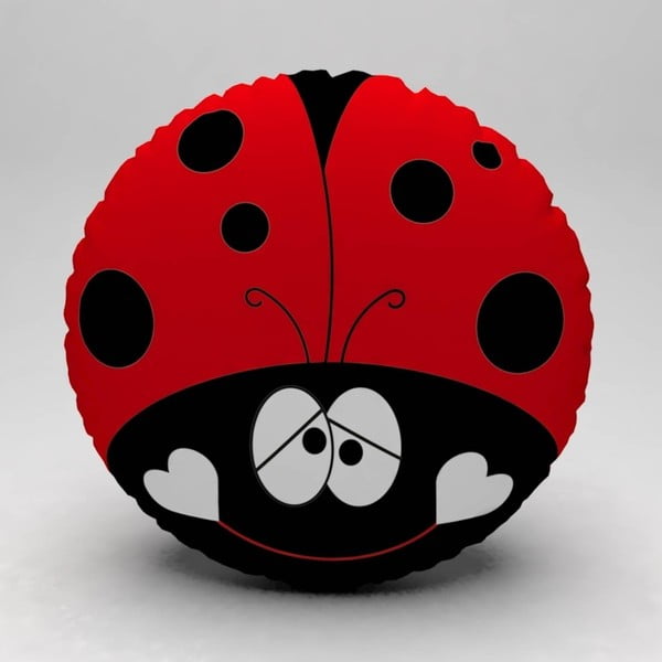 Červený vankúšik Anim Ladybug, ⌀ 32 cm