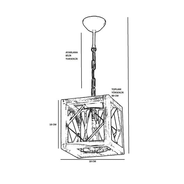 Hnedé závesné svietidlo s dreveným tienidlom/s kovovým tienidlom Zikzak Cam – Opviq lights-image-2