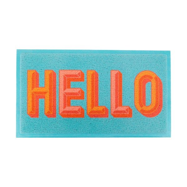 Rohožka z recyklovaného plastu 40x70 cm Blue Hello – Artsy Doormats