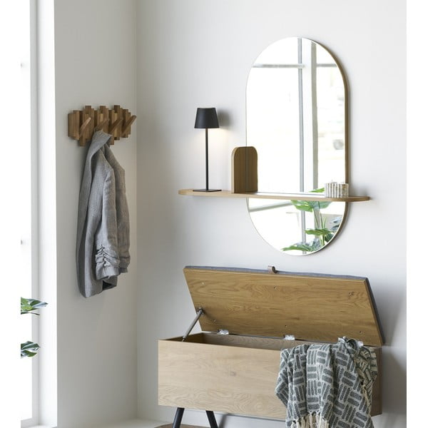 Nástenné zrkadlo s poličkou 92x94,5 cm Barco – House Nordic-image-1