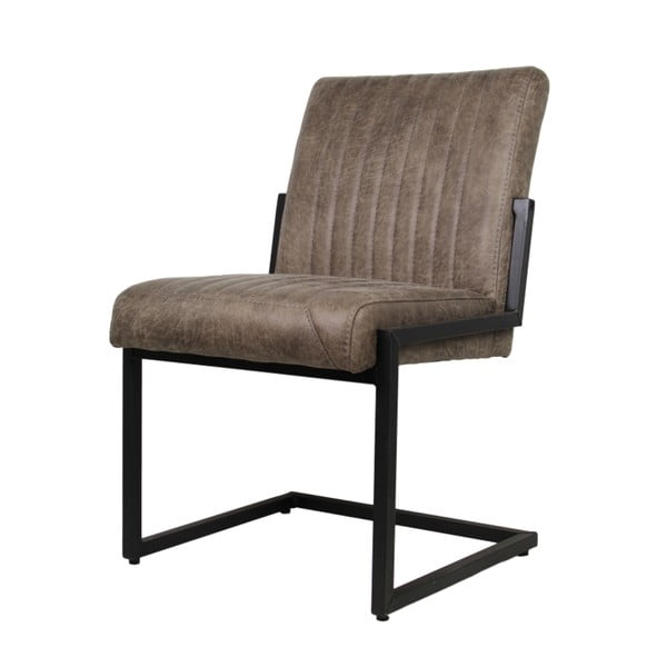 Sivo-hnedá jedálenská stolička s koženým poťahom HSM Collection Texas