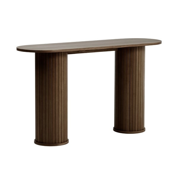 Hnedý konzolový stolík 40x130 cm Nola – Unique Furniture-image-3
