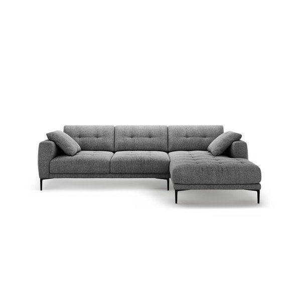 Sivá rohová pohovka (pravý roh/s leňoškou) Bemy – Micadoni 