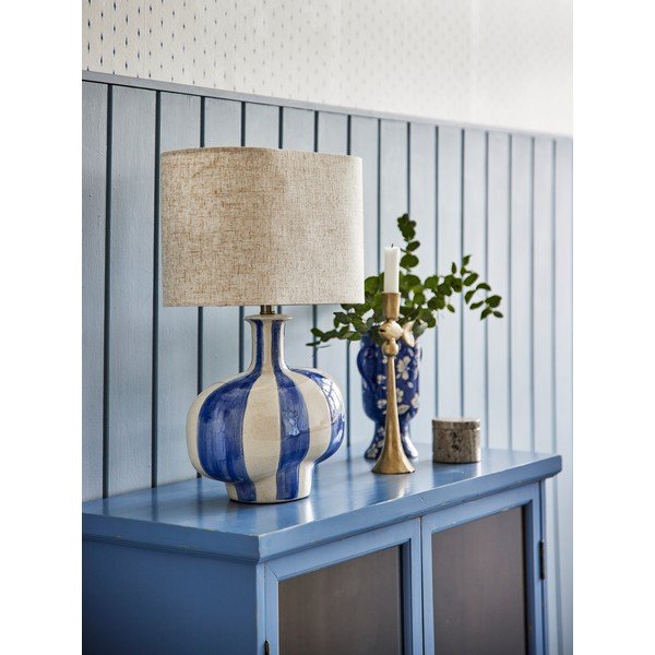 Keramická stolová lampa s textilným tienidlom (výška  46 cm) Alida – Bloomingville-image-3