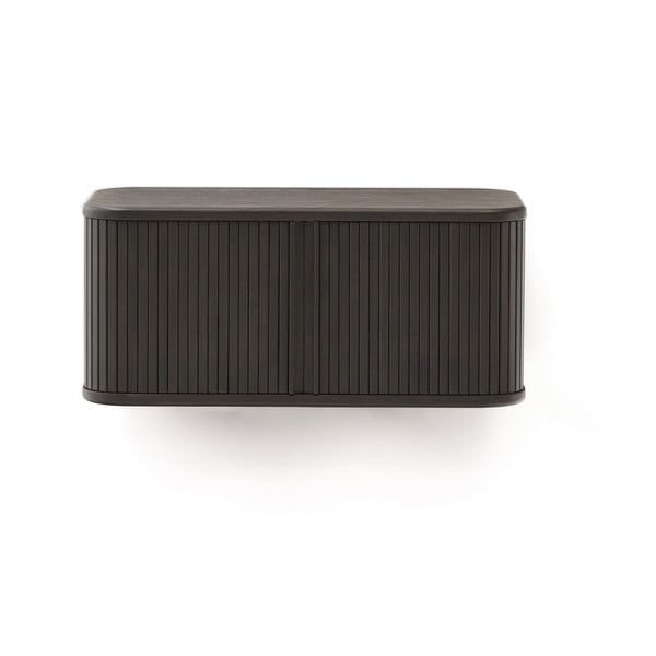 Tmavohnedá závesná skrinka pod umývadlo v dekore jaseňa 90x40 cm Mailen – Kave Home