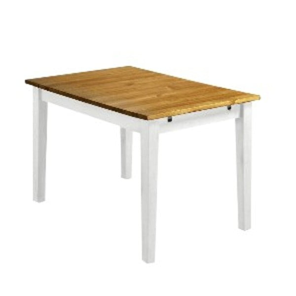 Drevený rozkladací jedálenský stôl s bielymi nohami 13Casa Ginger, 120/160 x 80 cm
