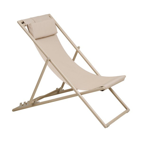 Béžové kovové záhradné ležadlo Curtis – House Nordic-image-2