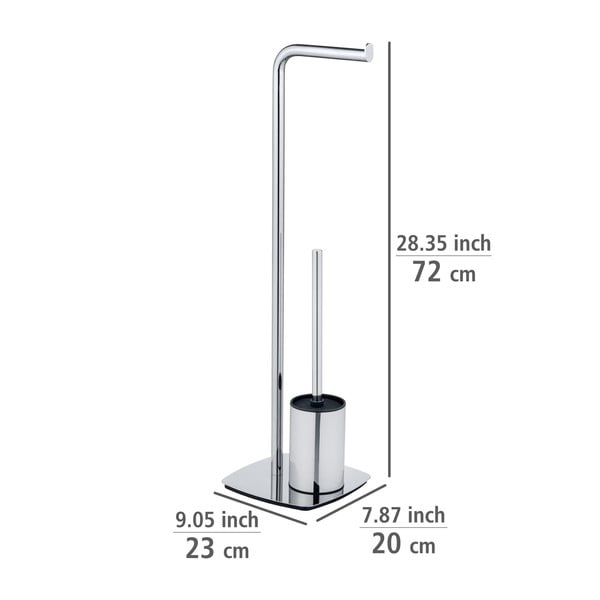 Stojan na toaletný papier s kefou z nerezovej ocele Iria - Wenko-image-4